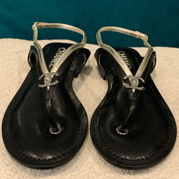 SOLD-Chanel Sandals Sz. 38 - Picture 5 of 7